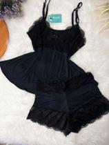 Short Doll de renda preto