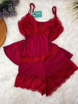 Short Doll de renda vermelho