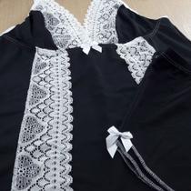 Short Doll em Microfibra com Detalhes em Renda e Laço - Short Doll Samantha Short Doll em Microfibra com Detalhes em Renda e Laço - Short Doll Samantha