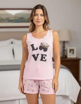 Short Doll Feminino Premium Regata + Short Rosa Love -