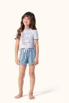 Short Doll Infantil Manga Curta Repouso em Algodão - Lua Encantada