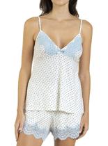 Short Doll Inspirate 111450 Feminino Poá Renda e Viscose T. P/GG Short Doll Inspirate 111450 Feminino Poá Renda e Viscose T. P/GG