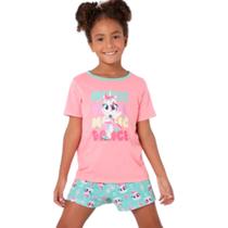 Short Doll Kids Pijama Unicórnio Music Verde Água Puket Short Doll Kids Pijama Unicórnio Music Verde Água Puket