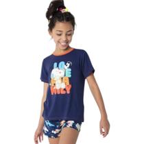 Short Doll Kids Pijama Visco Snoopy Azul Marinho Puket Short Doll Kids Pijama Visco Snoopy Azul Marinho Puket