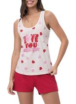 Short Doll Mensageira da Paz 033478 Feminino Estampa Love Algodão T. M/GG Short Doll Mensageira da Paz 033478 Feminino Estampa Love Algodão T. M/GG