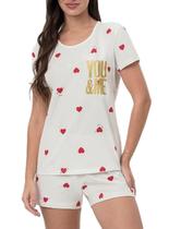 Short Doll Mensageira da Paz 033483 Feminino Corações Algodão T. P/GG Short Doll Mensageira da Paz 033483 Feminino Corações Algodão T. P/GG
