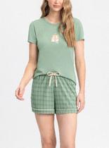 Short Doll Mensageiro Dos Sonhos 0132171 Feminino Xadrez Meia Malha T. P/GG