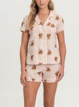 Short Doll Mensageiro Dos Sonhos 0132209 Feminino Americano Xadrez Querido Teddy Algodão T. P/GG