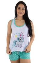 Short Doll Pijama Curto Baby Doll Verão Unicórnio