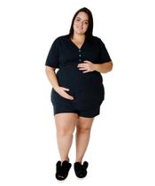 Short Doll Plus Size Manga Curta Amamentação com botões Linda Gestante Short Doll Plus Size Manga Curta Amamentação com botões Linda Gestante