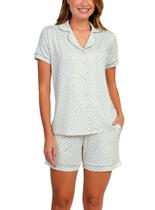 Short Doll Podiun 265084 Feminino Americano Poá Viscolycra T. P/XG