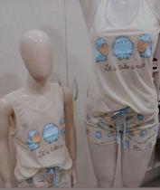 Short Doll Regata Feminino Ovelhinha - Mãe e Filha - Tamanho P - Mardelle Short Doll Regata Feminino Ovelhinha - Mãe e Filha - Tamanho P - Mardelle