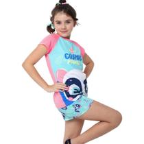 Short Doll Teen Pijama Visco Panda Família Cosmic Puket