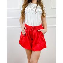 Short duna elástico na cintura confortável moda feminina