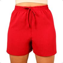 Short Duna Feminino Soltinho Cós Alto Com Elástico Casual
