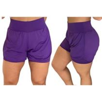 Short Duplo Fitness Academia Feminino Short Treino Caminhada