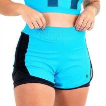 Short Duplo Zeiq Azul Turquesa e Preto