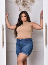 Short e Bermuda Jeans Plus size Feminina Lycra Elastano Empina Bumbum
