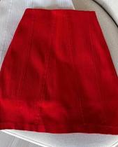 Short e Saia Canelado Bengaline Feminino Na Cor Vermelho TAM G