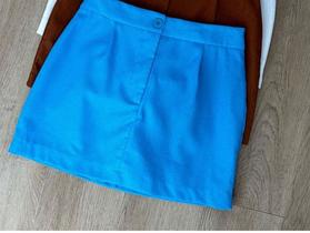 Short e Saia No Linho Feminino Na Cor Azul TAM P