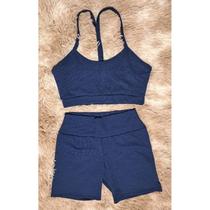 Short e Top Conjunto Feminino Academia Cintura alta