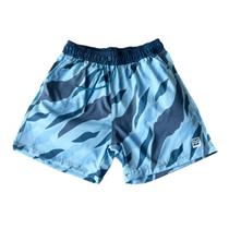 Short Elastano Tecido Reciclado Camuflado Azul