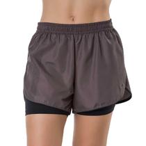 Short Elite Running Estampa Digital Feminino - Grafitte e Preto