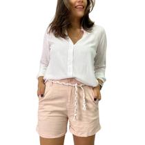 Short em Algodão com Cinto em Corda Short em Algodão com Cinto em Corda