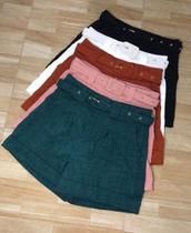 Short em Linho com cinto Short em Linho com cinto