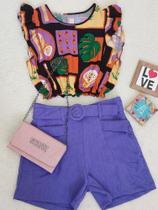 Short estilo alfaiataria com bolso e cinto forrado forrado 96% Poliéster 04% Elastano M/G