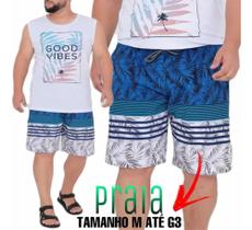 Short Estiloso Masculino Praia Plus Size Bermuda Top Verão