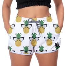 Short Feminino Abacaxi Caminhada Básico Passeio Fitness Runner Surf Short Feminino Abacaxi Caminhada Básico Passeio Fitness Runner Surf