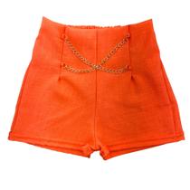 Short Feminino Adulto Alfaiataria com Correntes em Linho de Alta Qualidade Duna - P ao GG