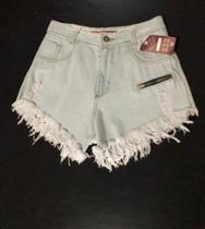 Short feminino adulto cor jeans claro tamanho 40