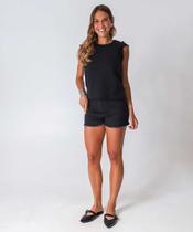 Short Feminino Boyfriend Uber Jeans Preto-87027 Short Feminino Boyfriend Uber Jeans Preto-87027