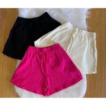 Short feminino canelado elegante