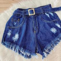 Short Feminino Cintura Alta Desfiado