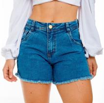 Short Feminino Cintura Alta Jeans