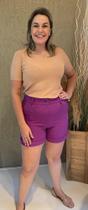 Short feminino, com bolso, roxo, tamanho G, Rosa Xoque