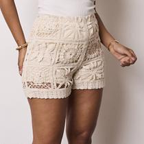 Short Feminino Com Renda Artesanal Algodão C/ Forro 052