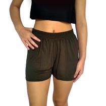 Short Feminino Curto Soltinho Elástico Liso Viscolycra Pp ao Plus Size