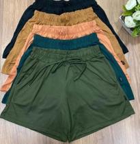 short tecido suede