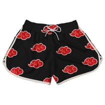 Short Feminino Estampado Anime Otaku Casual Calor Verão Leve