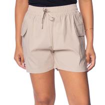 Short Feminino Facinelli Cintura Média Bolsos Cargo Areia