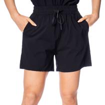 Short Feminino Facinelli Cintura Média Texturizado Preto