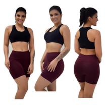 Short Feminino Fitness Suplex Poliamida Alta Compressão - BORDÔ
