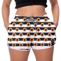 Short Feminino Girassol Corrida Qualidade Praia Top Esporte