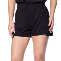 Short Feminino Habana Barra Assimétrica Preto