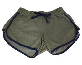 Short Feminino Infantil Juvenil Moletinho Detalhe Lateral Verde Militar