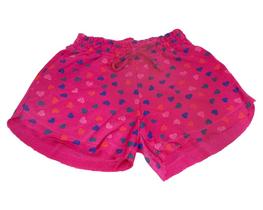 Short Feminino Infanto Juvenil Moletinho Coração Rosa C/ Pingente